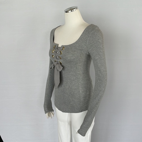 NWT Free People Knit Ribbon Tie Top Small - Picture 8 of 10
